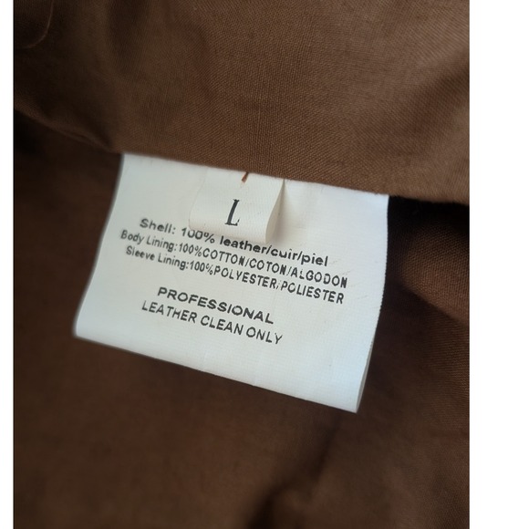 Mens Tan Nappa Leather Jacket Cowboy Western Style Star Embroidery Size L - Picture 8 of 11